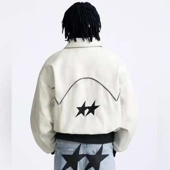 Zara White and Black Bomber Jacket - Picture 2 of 4